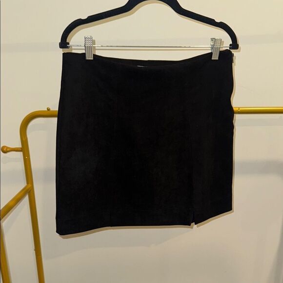 Black Suede Mini Skirt - Picture 1 of 7